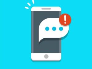 phone, text, alert, blue